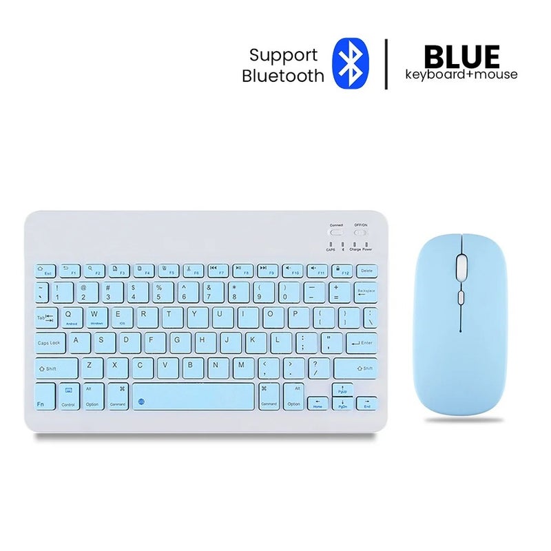 Bluejw Universal Bluetooth Keyboard Mouse Combo Spanish Slim Wireless Keyboard and Mouse Set for Office & Mobile, Gaming Compatible - Image 1